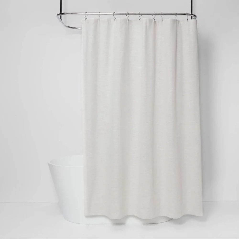 Threshold Khaki Micro Striped Textured Shower Curtain